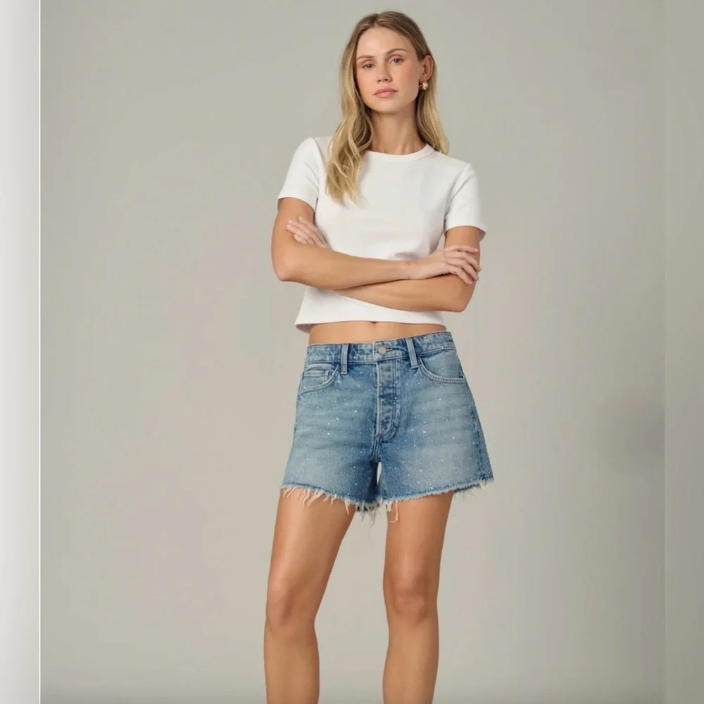 Joe's Jeans The Jessie Denim Relaxed Crystal Shorts Size 26